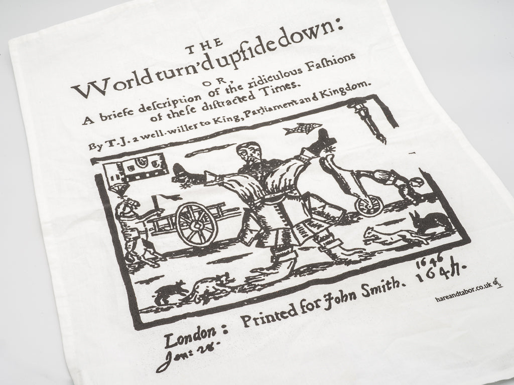 World Turned Upside Down Tea Towel